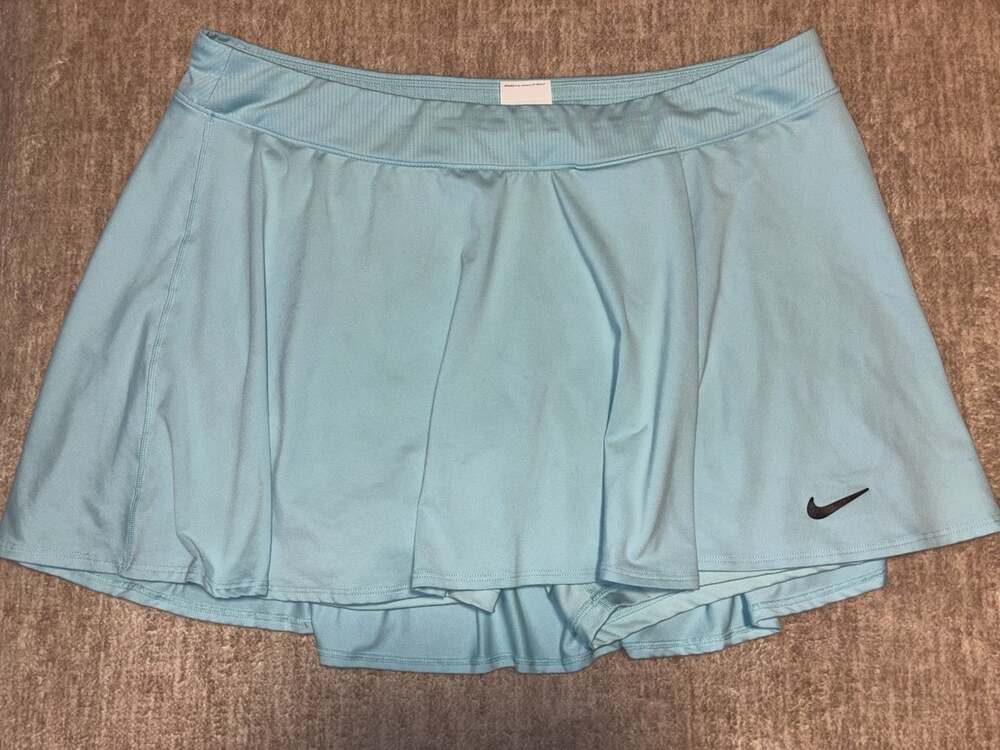 Nike Court Dri-FIT Victory Flouncy Tennis Skirt Light Blue Pastel 2X Plus Size